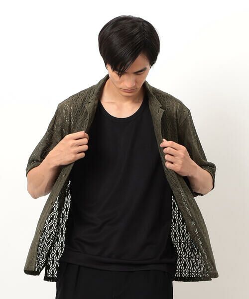 COMME CA ISM / コムサイズム シャツ・ブラウス | 透かし柄レース オープンシャツ | 詳細12