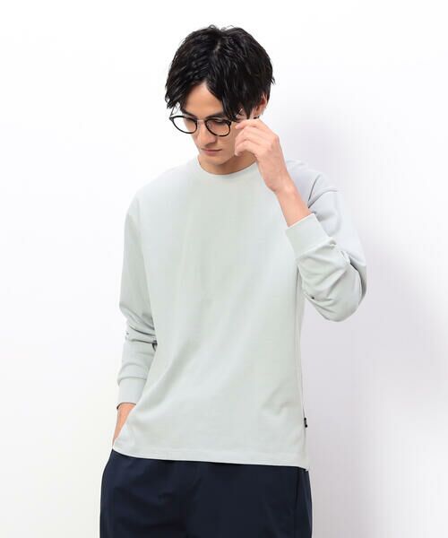 COMME CA ISM / コムサイズム Tシャツ | USAコットン 引き揃え天竺 長袖 Tシャツ(ミント)