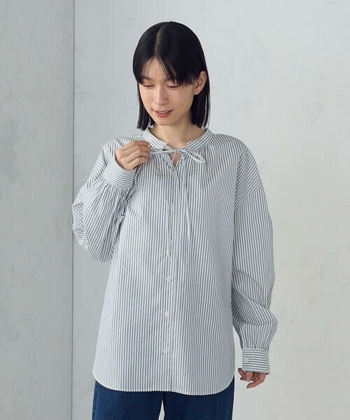 COMME CA ISM / コムサイズム シャツ・ブラウス | ２ＷＡＹ　サッカーストライプブラウス | 詳細10