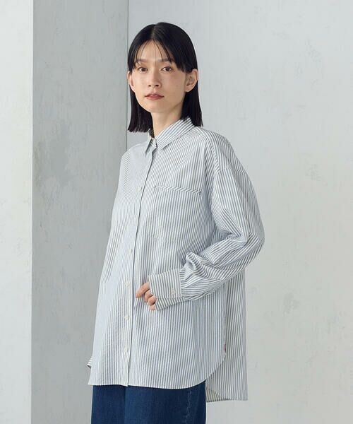 mutimer 短丈ストライプshirt mutimer 短丈ストライプshirt