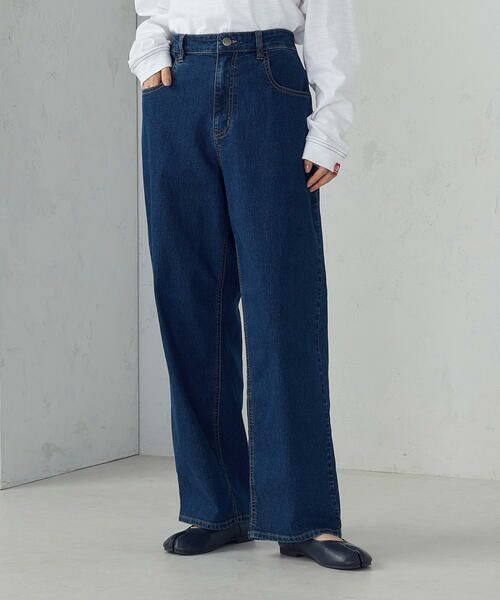 COMME CA ISM / コムサイズム デニムパンツ | ストレッチデニム ベーシックパンツ(ネイビー)