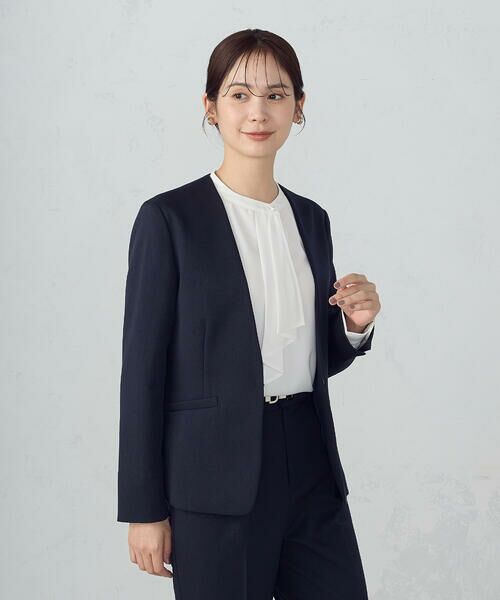 COMME CA ISM / コムサイズム ノーカラージャケット | 【セットアップ対応】杢調ノーカラージャケット | 詳細4