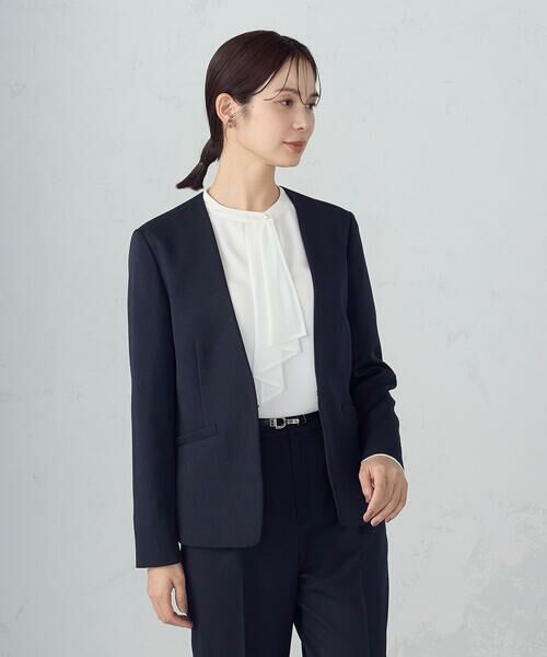 COMME CA ISM / コムサイズム ノーカラージャケット | 【セットアップ対応】杢調ノーカラージャケット | 詳細5