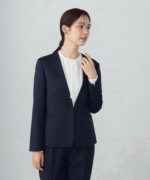 COMME CA ISM / コムサイズム ノーカラージャケット | 【セットアップ対応】杢調ノーカラージャケット | 詳細6