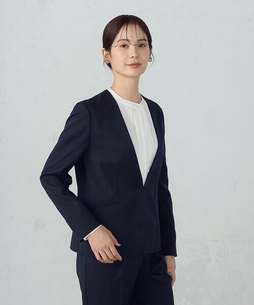 COMME CA ISM / コムサイズム ノーカラージャケット | 【セットアップ対応】杢調ノーカラージャケット | 詳細7