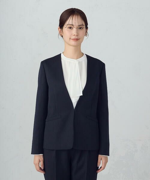 COMME CA ISM / コムサイズム ノーカラージャケット | 【セットアップ対応】杢調ノーカラージャケット | 詳細8