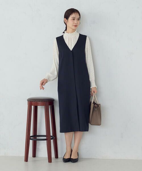 COMME CA ISM / コムサイズム ロング・マキシ丈ワンピース | 【セットアップ対応】杢調ロングジレワンピース | 詳細10