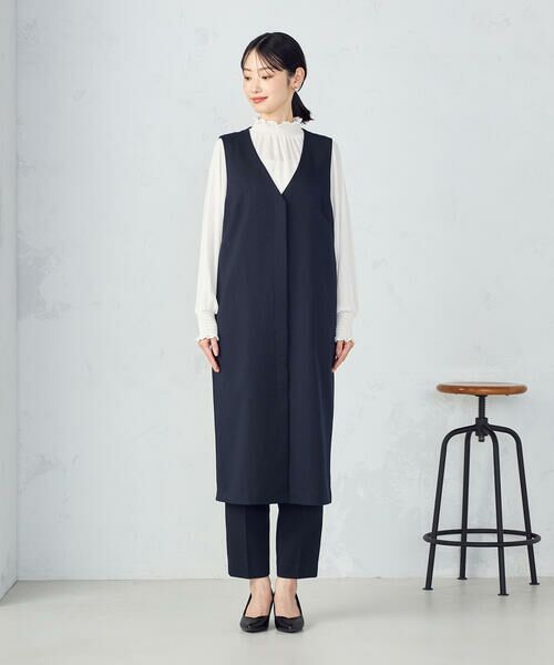 COMME CA ISM / コムサイズム ロング・マキシ丈ワンピース | 【セットアップ対応】杢調ロングジレワンピース | 詳細12