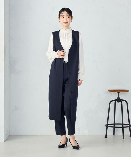 COMME CA ISM / コムサイズム ロング・マキシ丈ワンピース | 【セットアップ対応】杢調ロングジレワンピース | 詳細4