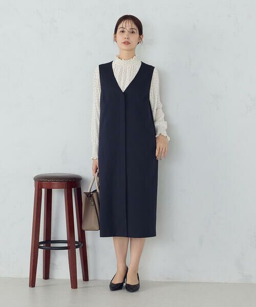 COMME CA ISM / コムサイズム ロング・マキシ丈ワンピース | 【セットアップ対応】杢調ロングジレワンピース | 詳細8