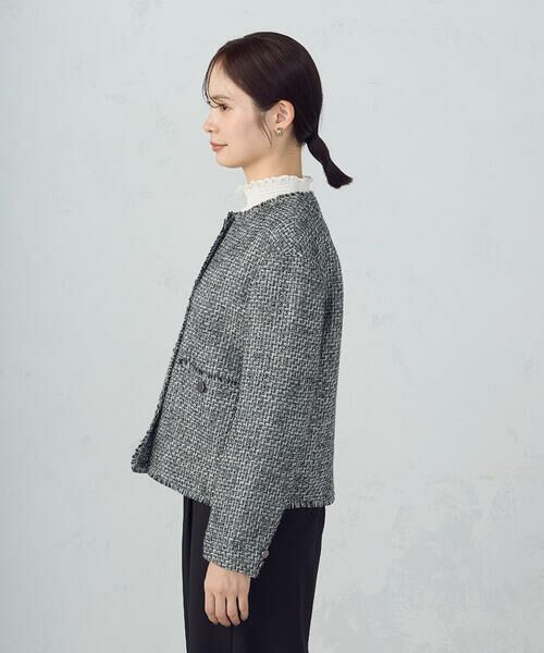 COMME CA ISM / コムサイズム ノーカラージャケット | ファンシーツイード　ノーカラージャケット | 詳細12