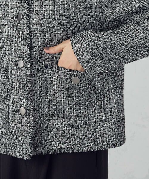 COMME CA ISM / コムサイズム ノーカラージャケット | ファンシーツイード　ノーカラージャケット | 詳細16