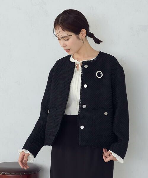 COMME CA ISM / コムサイズム ノーカラージャケット | ファンシーツイード　ノーカラージャケット | 詳細24