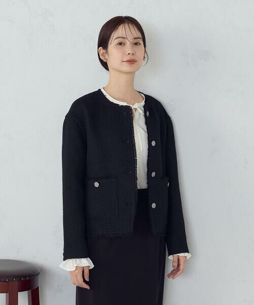 COMME CA ISM / コムサイズム ノーカラージャケット | ファンシーツイード　ノーカラージャケット | 詳細25
