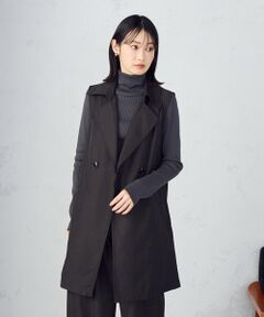 COMME CA ISM / コムサイズム ベスト | 【セットアップ対応】ポリエステルツイル　ロングジレ