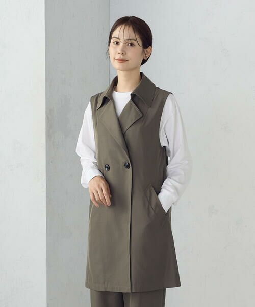 COMME CA ISM / コムサイズム ベスト | 【セットアップ対応】ポリエステルツイル　ロングジレ | 詳細11