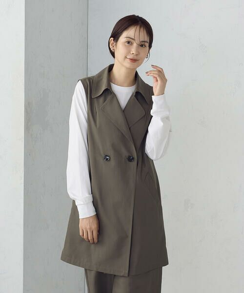 COMME CA ISM / コムサイズム ベスト | 【セットアップ対応】ポリエステルツイル　ロングジレ | 詳細12