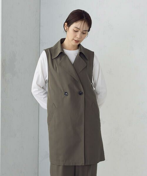 COMME CA ISM / コムサイズム ベスト | 【セットアップ対応】ポリエステルツイル　ロングジレ | 詳細13