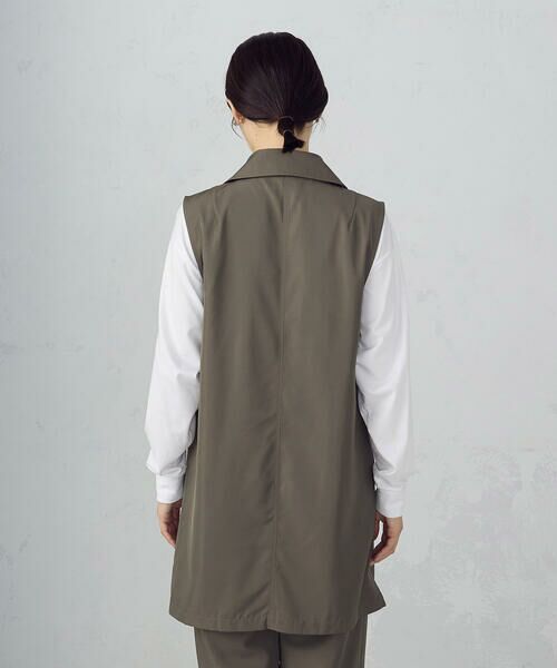 COMME CA ISM / コムサイズム ベスト | 【セットアップ対応】ポリエステルツイル　ロングジレ | 詳細16