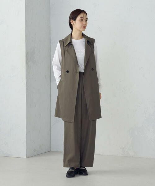 COMME CA ISM / コムサイズム ベスト | 【セットアップ対応】ポリエステルツイル　ロングジレ | 詳細7