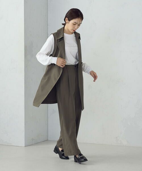 COMME CA ISM / コムサイズム ベスト | 【セットアップ対応】ポリエステルツイル　ロングジレ | 詳細8
