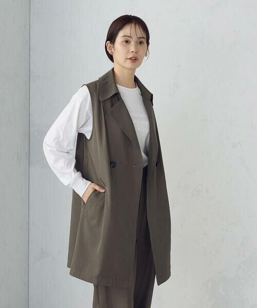 COMME CA ISM / コムサイズム ベスト | 【セットアップ対応】ポリエステルツイル　ロングジレ | 詳細9