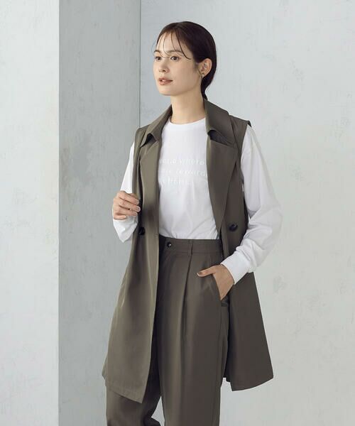 COMME CA ISM / コムサイズム ベスト | 【セットアップ対応】ポリエステルツイル　ロングジレ | 詳細10