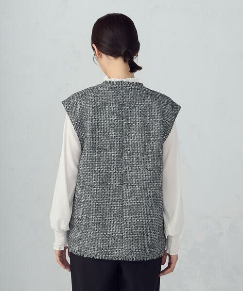 COMME CA ISM / コムサイズム ベスト | ファンシーツイード　ロングジレ | 詳細6