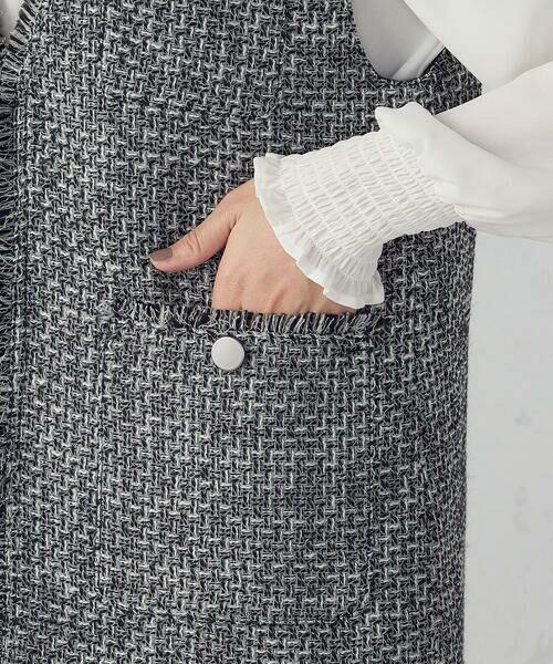 COMME CA ISM / コムサイズム ベスト | ファンシーツイード　ロングジレ | 詳細9