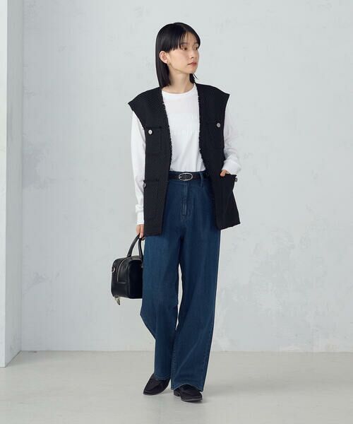 COMME CA ISM / コムサイズム ベスト | ファンシーツイード　ロングジレ | 詳細15
