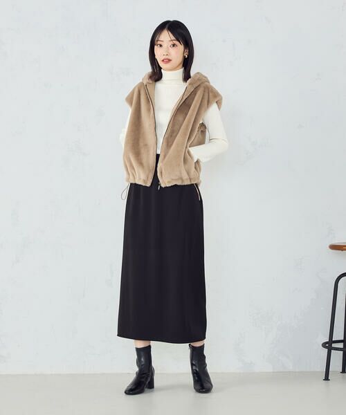 COMME CA ISM / コムサイズム ベスト | ラビット調　ファーフーデッドジレ | 詳細1