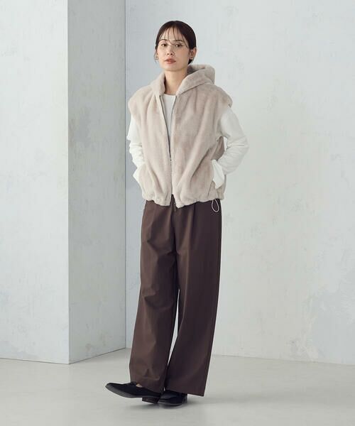 COMME CA ISM / コムサイズム ベスト | ラビット調　ファーフーデッドジレ | 詳細15