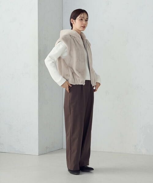 COMME CA ISM / コムサイズム ベスト | ラビット調　ファーフーデッドジレ | 詳細16