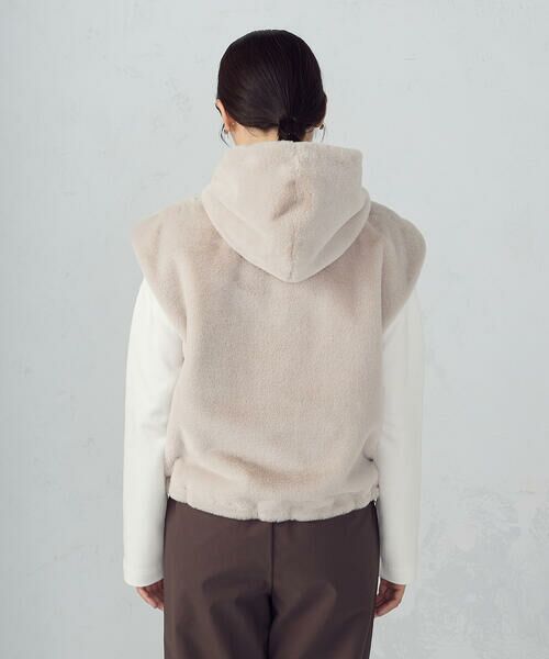 COMME CA ISM / コムサイズム ベスト | ラビット調　ファーフーデッドジレ | 詳細23