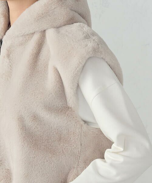 COMME CA ISM / コムサイズム ベスト | ラビット調　ファーフーデッドジレ | 詳細25