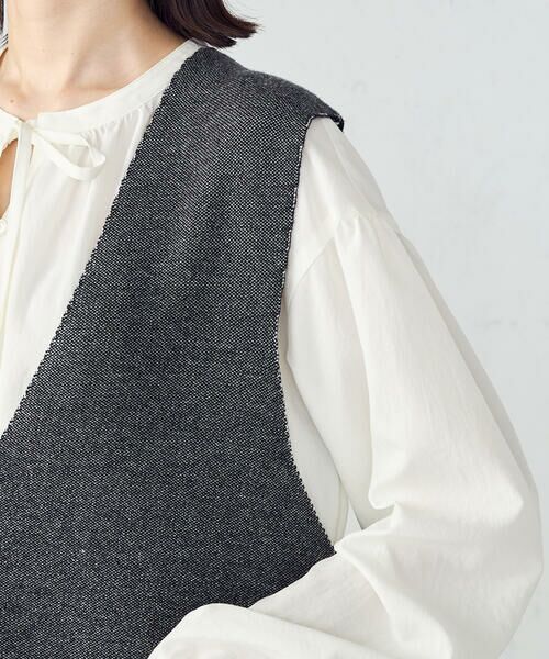 COMME CA ISM / コムサイズム ミニ丈・ひざ丈ワンピース | Ｖネック　ニットワンピース | 詳細13