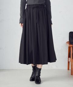 COMME CA ISM / コムサイズム ロング・マキシ丈スカート | ポリエステルタフタ　タックギャザーフレアスカート