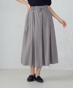 COMME CA ISM / コムサイズム ロング・マキシ丈スカート | ポリエステルタフタ　タックギャザーフレアスカート