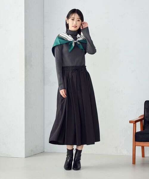 COMME CA ISM / コムサイズム ロング・マキシ丈スカート | ポリエステルタフタ　タックギャザーフレアスカート | 詳細2