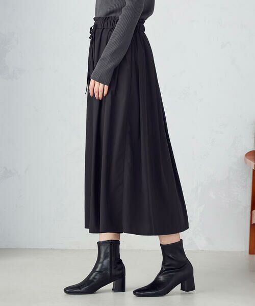 COMME CA ISM / コムサイズム ロング・マキシ丈スカート | ポリエステルタフタ　タックギャザーフレアスカート | 詳細3
