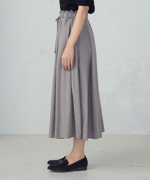 COMME CA ISM / コムサイズム ロング・マキシ丈スカート | ポリエステルタフタ　タックギャザーフレアスカート | 詳細11