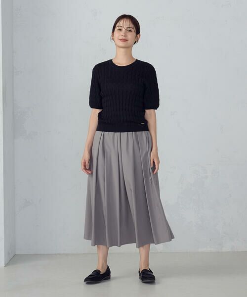 COMME CA ISM / コムサイズム ロング・マキシ丈スカート | ポリエステルタフタ　タックギャザーフレアスカート | 詳細6