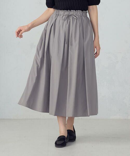 COMME CA ISM / コムサイズム ロング・マキシ丈スカート | ポリエステルタフタ　タックギャザーフレアスカート | 詳細8