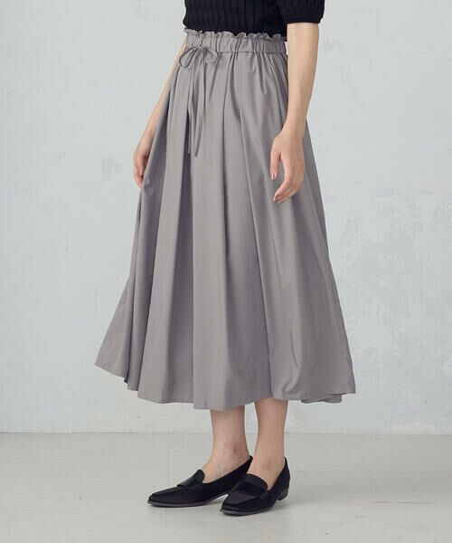 COMME CA ISM / コムサイズム ロング・マキシ丈スカート | ポリエステルタフタ　タックギャザーフレアスカート | 詳細9