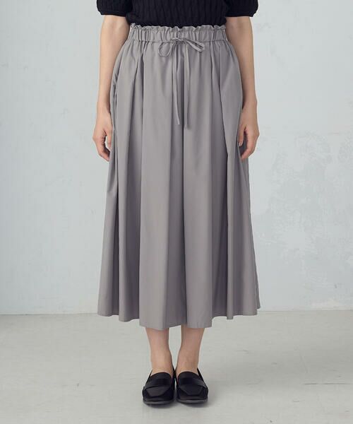 COMME CA ISM / コムサイズム ロング・マキシ丈スカート | ポリエステルタフタ　タックギャザーフレアスカート | 詳細10