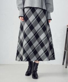 COMME CA ISM / コムサイズム ロング・マキシ丈スカート | チェック柄　ニットスカート / セットアップ対応