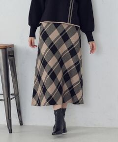 COMME CA ISM / コムサイズム ロング・マキシ丈スカート | チェック柄　ニットスカート / セットアップ対応