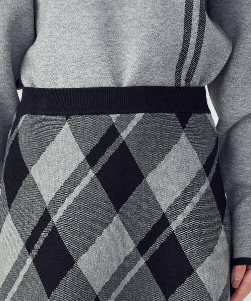 COMME CA ISM / コムサイズム ロング・マキシ丈スカート | チェック柄　ニットスカート / セットアップ対応 | 詳細9