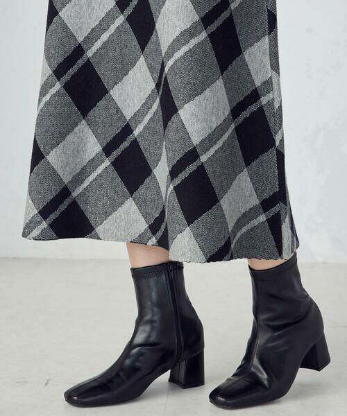 COMME CA ISM / コムサイズム ロング・マキシ丈スカート | チェック柄　ニットスカート / セットアップ対応 | 詳細11