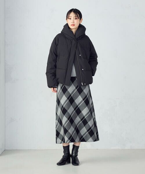 COMME CA ISM / コムサイズム ロング・マキシ丈スカート | チェック柄　ニットスカート / セットアップ対応 | 詳細3